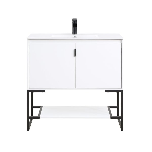Manhattan Comfort Modern Vanity with Sink for Bathroom and Sink Use VS-3601-WH